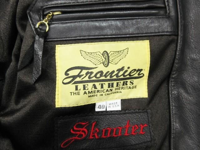 Frontier Leathers ブラック シングルライダースジャケット 40