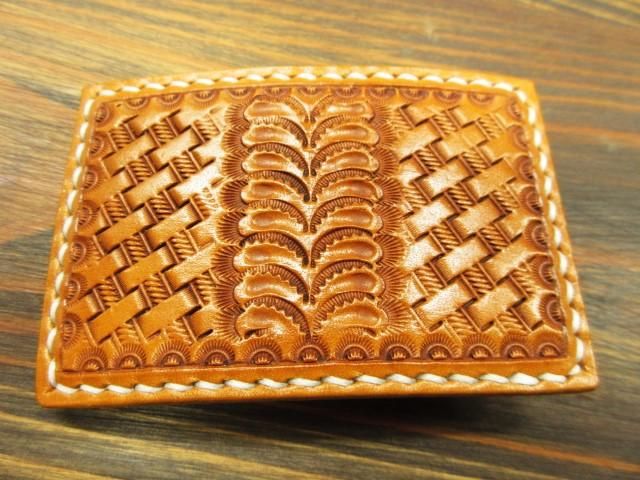 革屋Marvy プレートバックル 栃木レザー キャメル