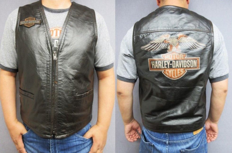 ハーレーダビッドソン 「Eagle Distressed」レザーベスト スリム ハーレーダビッドソン 「Eagle Distressed」レザーベスト スリム