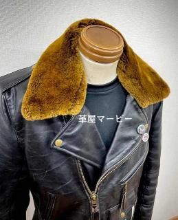 A.P.C. ムートンレザー ボア襟ジャケット