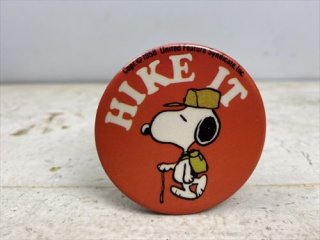80s スヌーピー Pinback Button/HIKE IT 缶バッジ