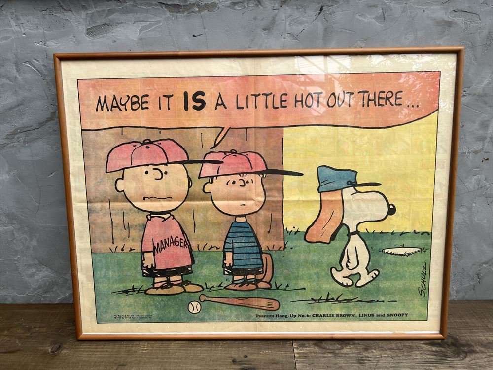 60s Vintage Peanuts Sunday Comic Poster/チャーリーブラウン