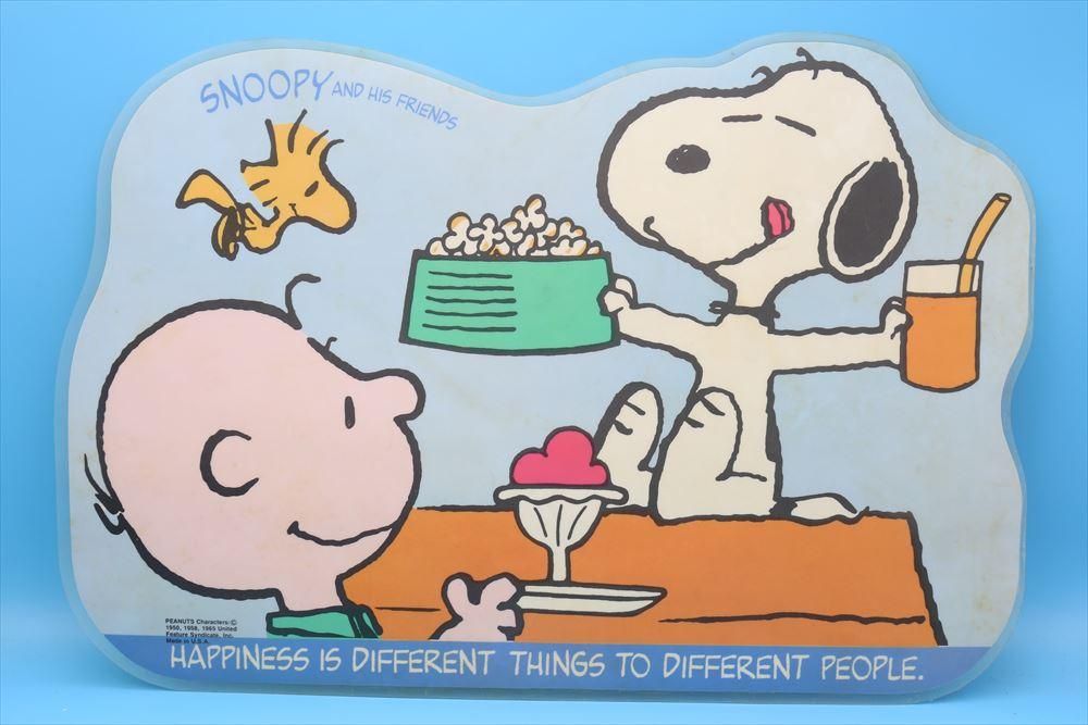 80s Peanuts Snoopy & Charlie brown Place Mat/スヌーピー 80s Peanuts Snoopy & Charlie brown Place Mat/スヌーピー