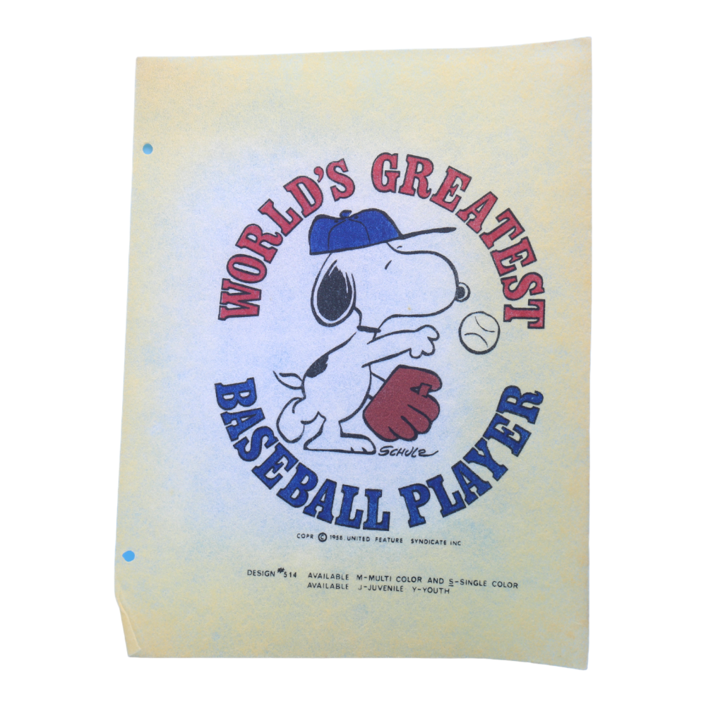 Vintage スヌーピー ルーシー ベースボール フェルトポスター WORLD'S GREATEST BASEBALL PLAYER/プリント サンプル/173795641