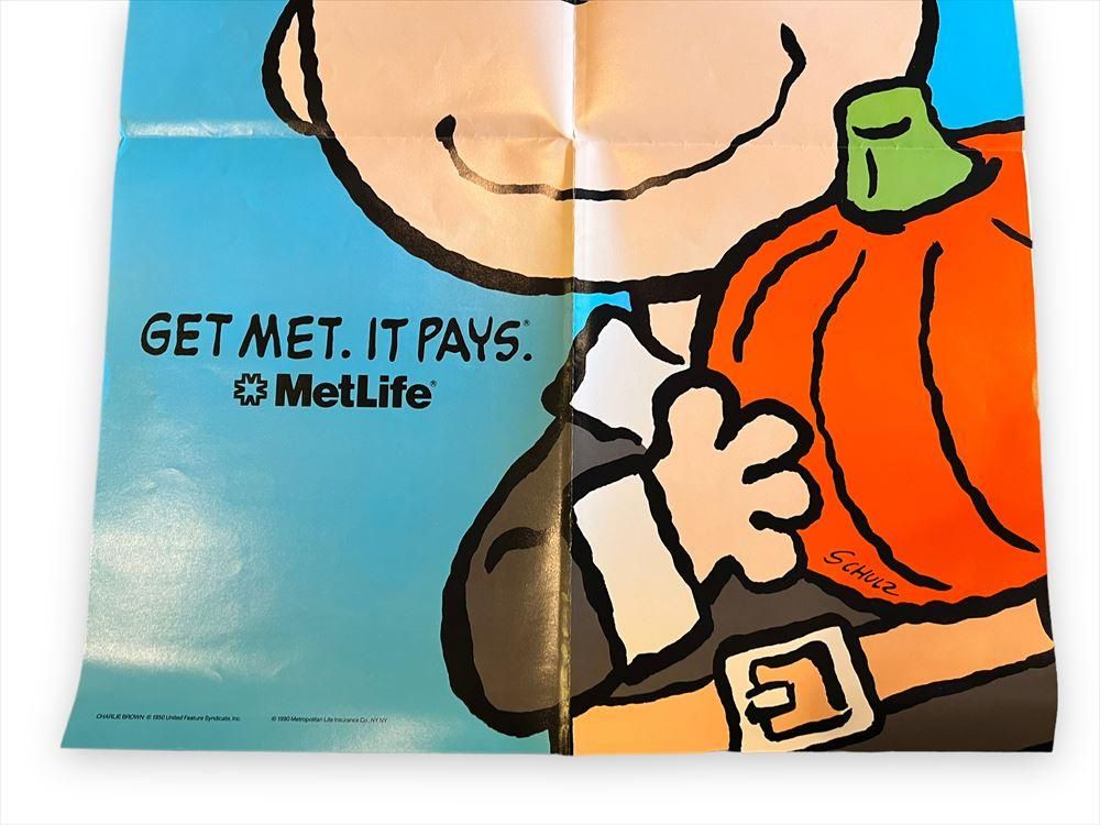 90s MetLife Snoopy poster/スヌーピー チャーリーブラウン