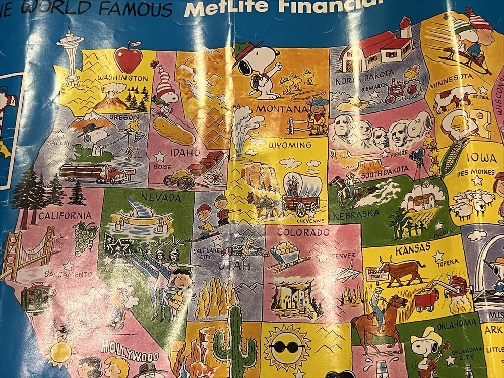 90s Metlife Snoopy Map Poster/メットライフ スヌーピー マップ
