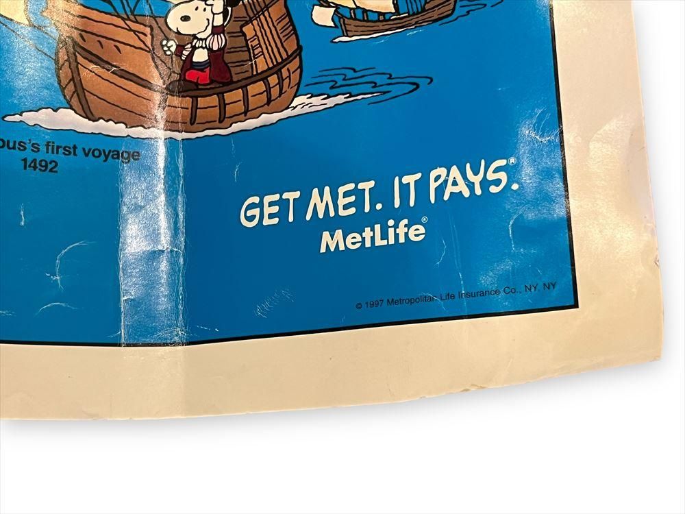90s Metlife Snoopy Map Poster/メットライフ スヌーピー マップ