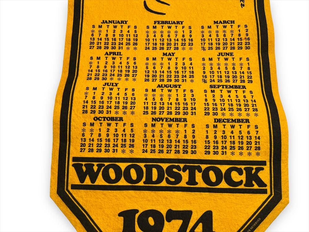 70s Determined Woodstock カレンダー フェルトバナー