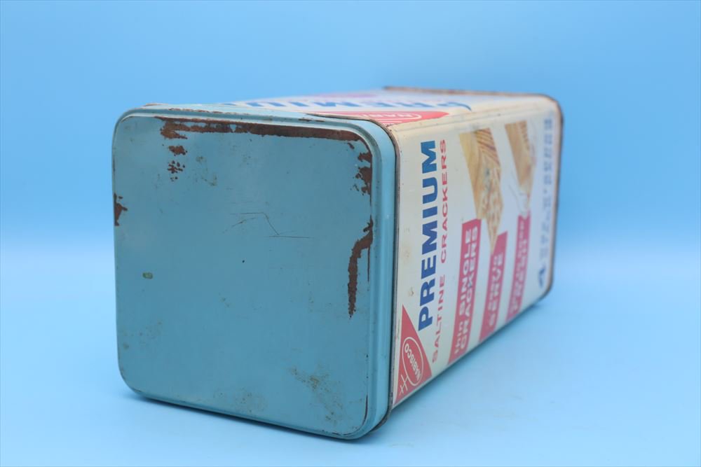 60s NABISCO PREMIUM Saltine Crackers Tin Can/ヴィンテージ ナビスコ 缶