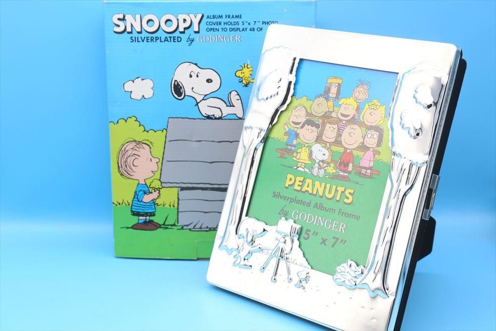 【即日発送】 90s Godinger Snoopy Silver Plated album Frame/写真立て ピーナッツ、スヌーピー