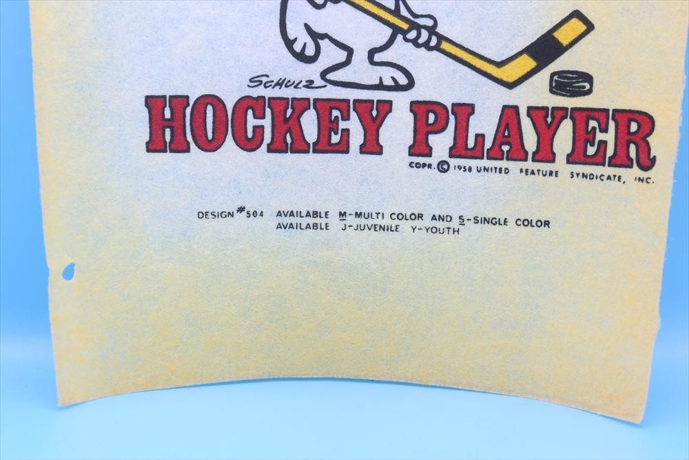 Vintage スヌーピー WORLD'S GREATEST HOCKEY PLAYER フェルト