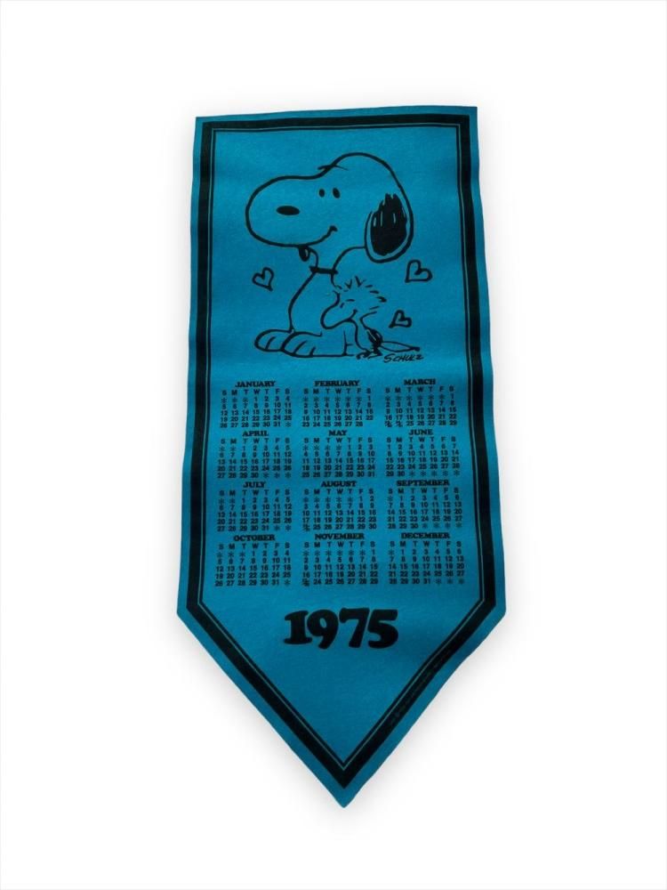 ビンテージ70's○スヌーピー1974年フェルトカレンダー青 ビンテージ70's○スヌーピー1974年フェルトカレンダー青