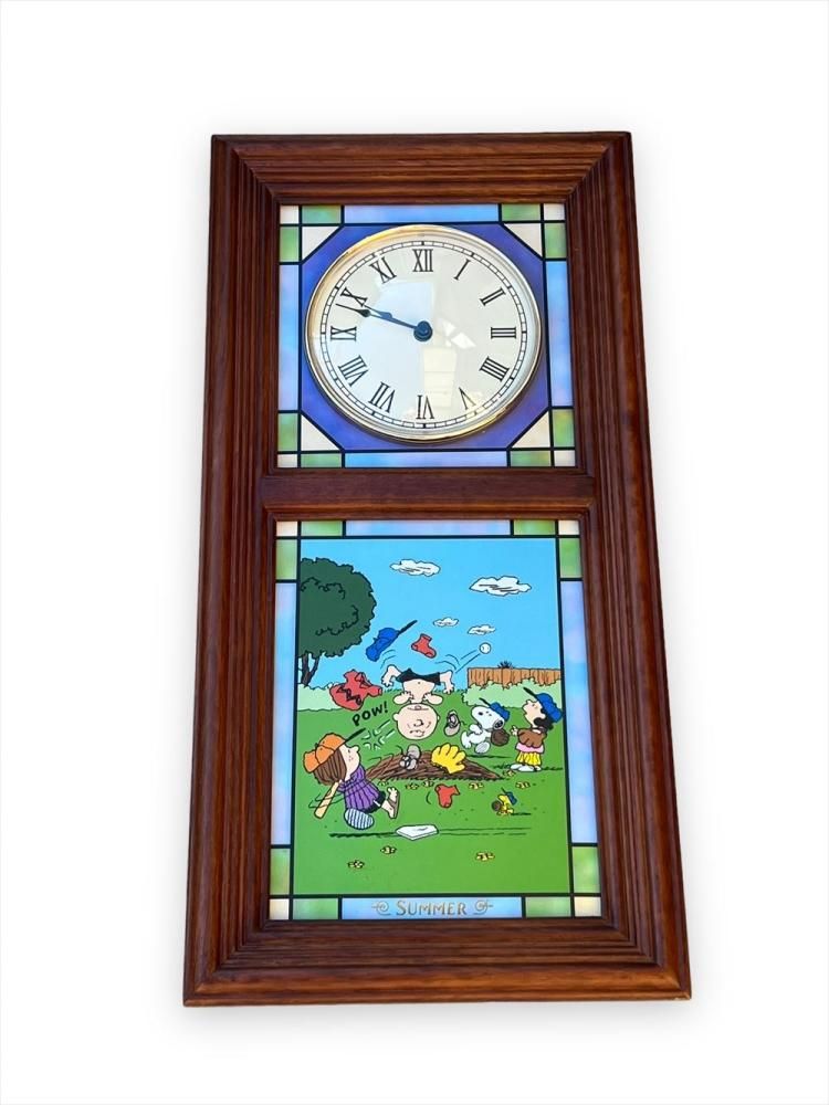 【上品】 Mint Danbury Peanuts Clock/ダン Wall Glass Stained Gang ピーナッツ、スヌーピー