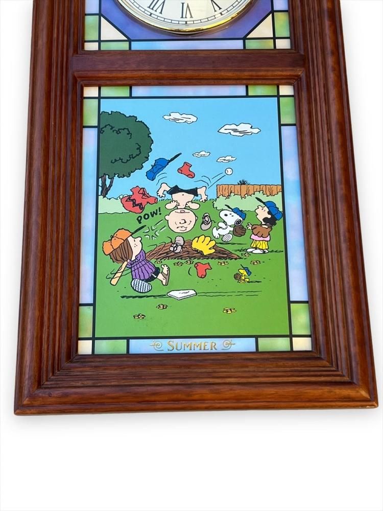 Danbury Mint Peanuts Gang Stained Glass Wall Clock/ダン Danbury Mint Peanuts Gang Stained Glass Wall Clock/ダン