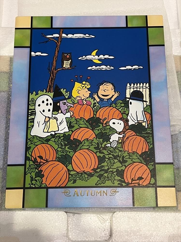 Danbury Mint Peanuts Gang Stained Glass Wall Clock/ダン