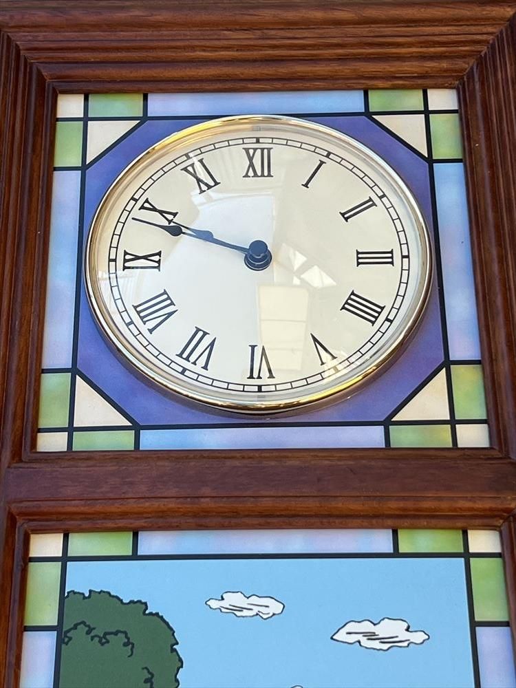 Danbury Mint Peanuts Gang Stained Glass Wall Clock/ダン