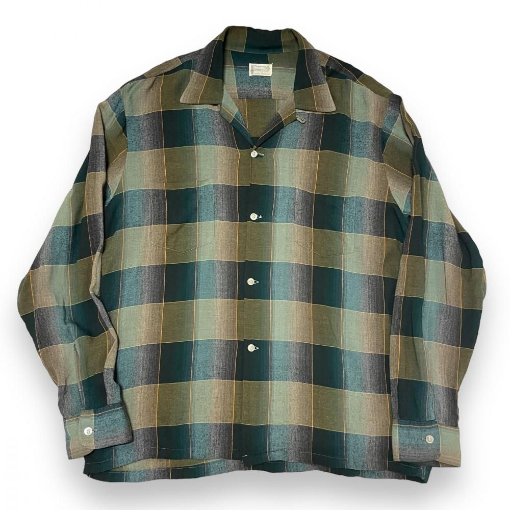 60's TOWNCRAFT オンブレチェック レーヨンシャツ SIZE L 60's TOWNCRAFT オンブレチェック レーヨンシャツ SIZE L