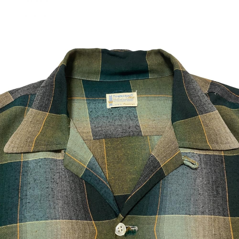 60's TOWNCRAFT オンブレチェック レーヨンシャツ SIZE L 60's TOWNCRAFT オンブレチェック レーヨンシャツ SIZE L