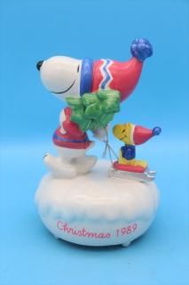 1988 Willitts Peanuts Snoopy Flying Christmas Signature Collection music box/̡ԡ ե饤󥰥 르