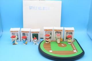 80s Willitts Peanuts Baseball Team 木製台座/ヴィンテージ スヌーピー
