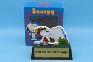 70s AVIVA  スヌーピー トロフィー ボックス付き/WORLD'S GREATEST SKIER/ヴィンテージ