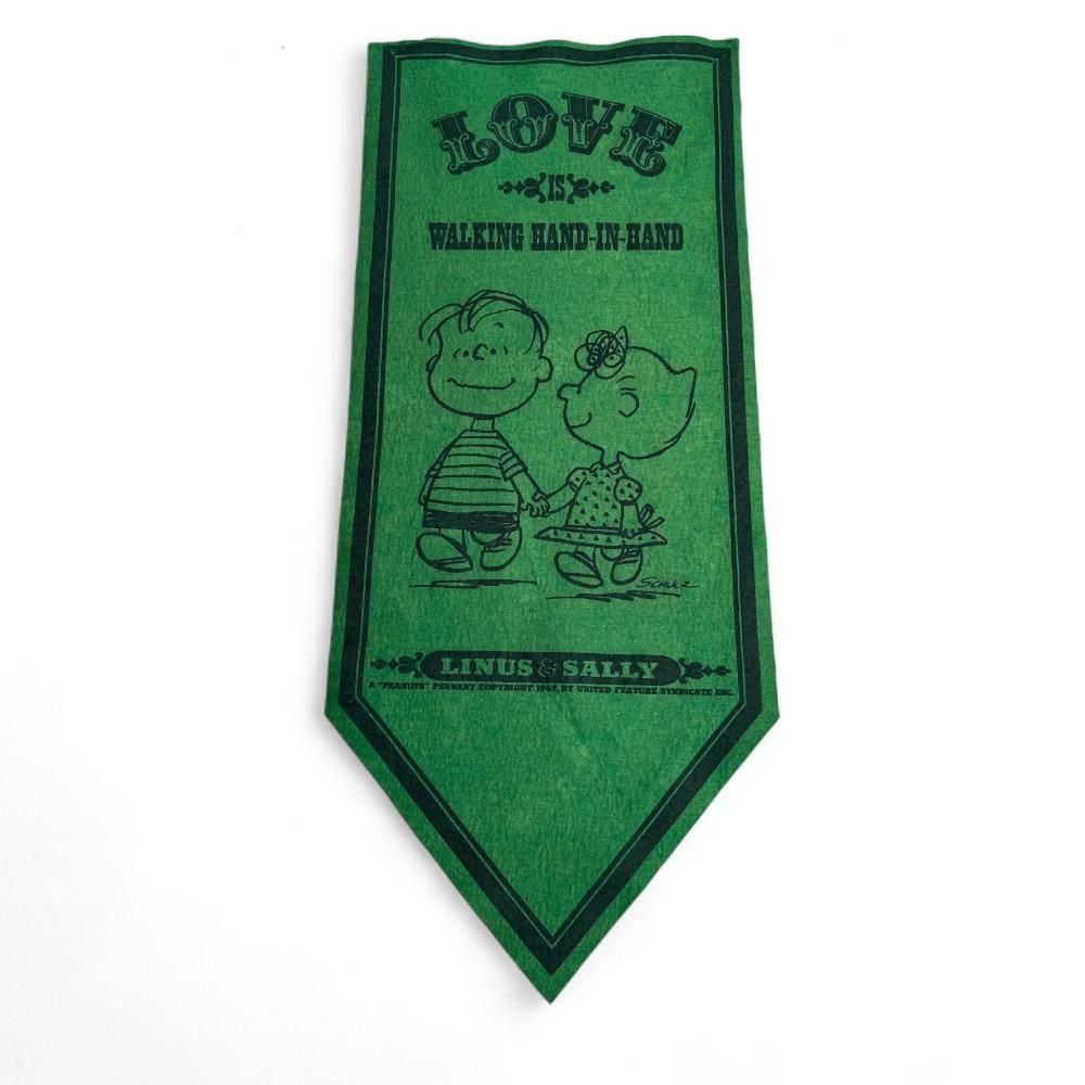 70s Determined スヌーピー フェルトバナー/Linus & Sally Love is